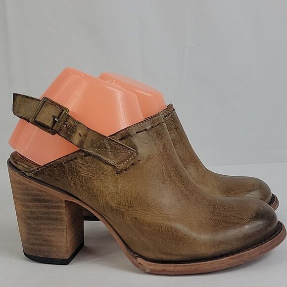 Freebird By Steven Gold Brown Leather Women's Ankle Boots - Picture 2 of 12